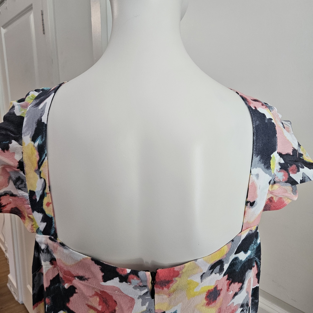 LOFT Backless Floral Dress - Pink, Yellow, Blue